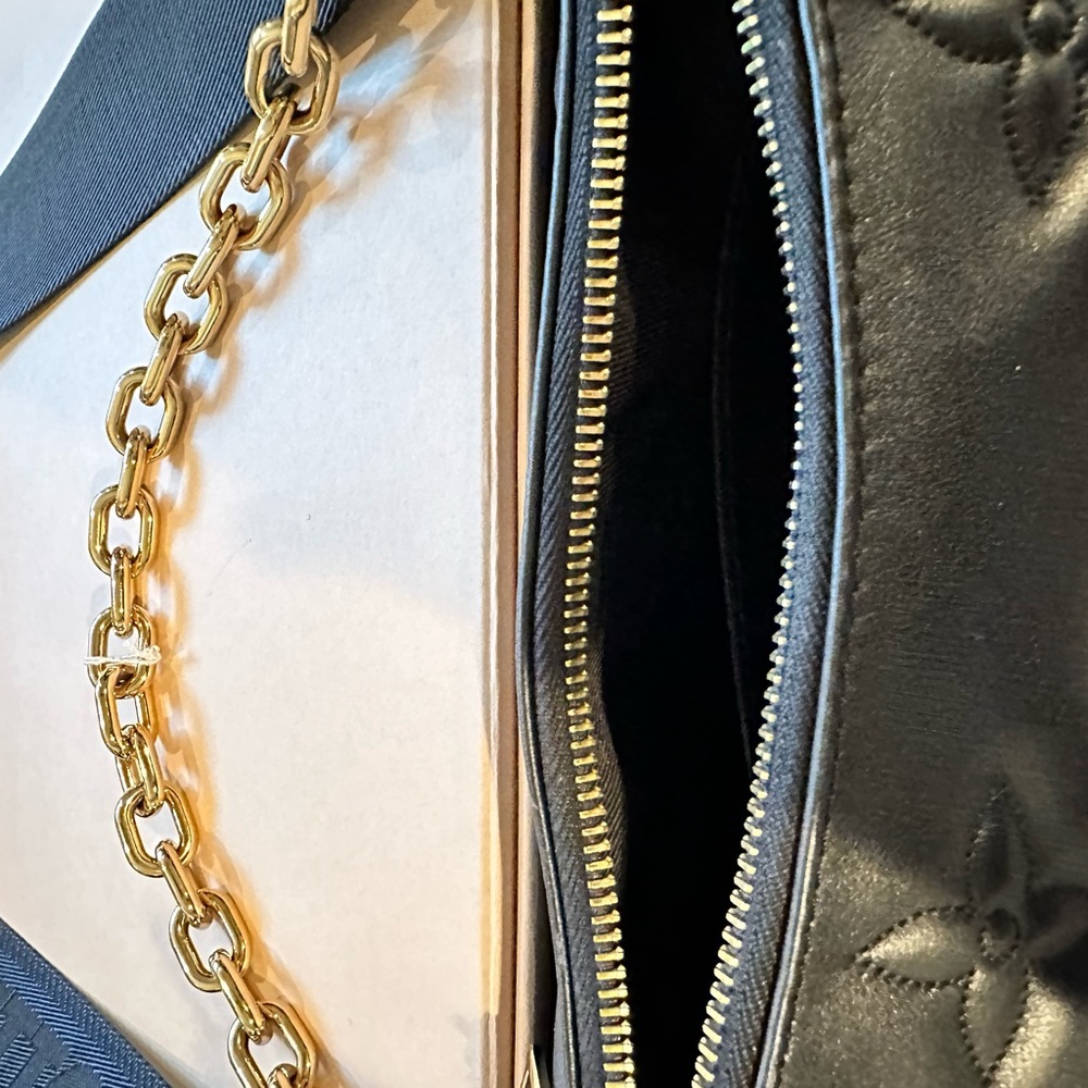 Louie Vuitton over the moon black leather shoulder bag or crossbody bag